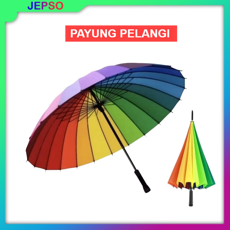 Payung Pelangi Payung Rainbow /  Payung jumbo pelangi /  Payung Golf Warna Rainbow