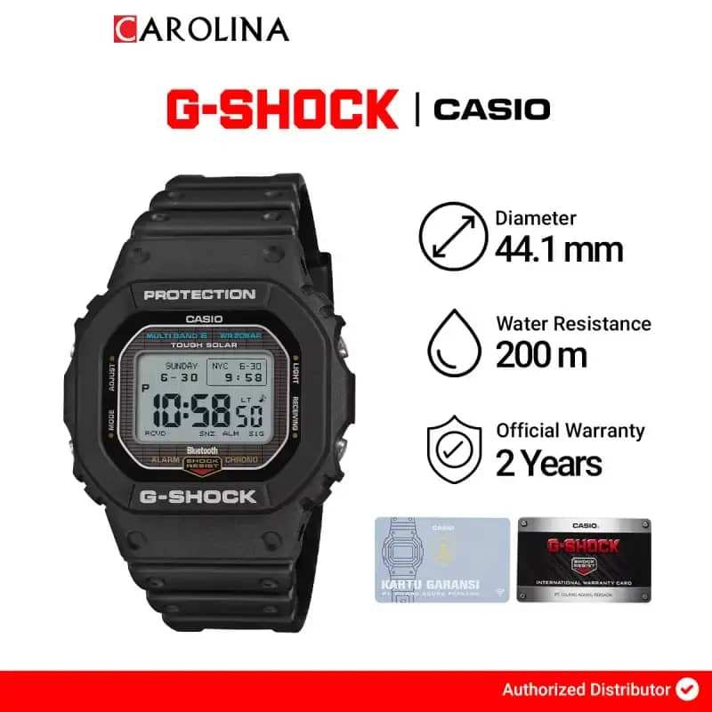 Jam Tangan Pria Casio G-Shock GW-BX5600-1D Black Tough Solar Dial Black Resin Band