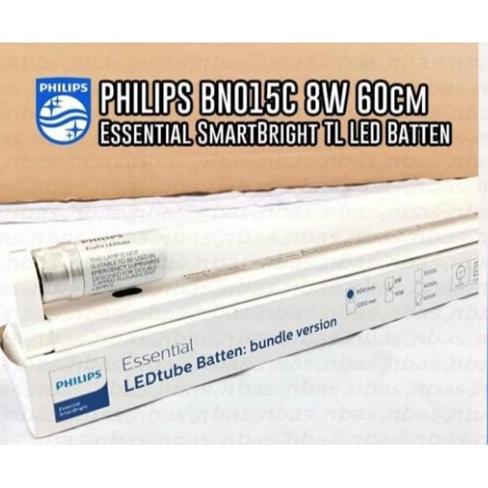 Philips TL led 8 watt set BN015c lampu neon led t8 8w 60cm putih - dengan bubble