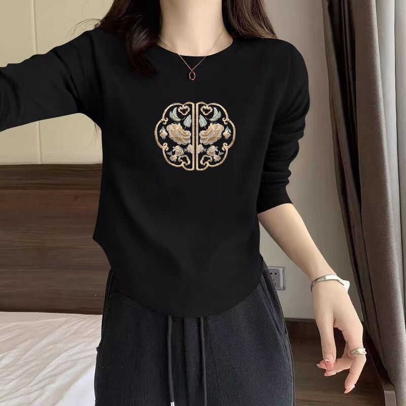 Atasan Wanita Gaya Cina Baru Cetak Tidak Teratur Unik T Baju Kaos