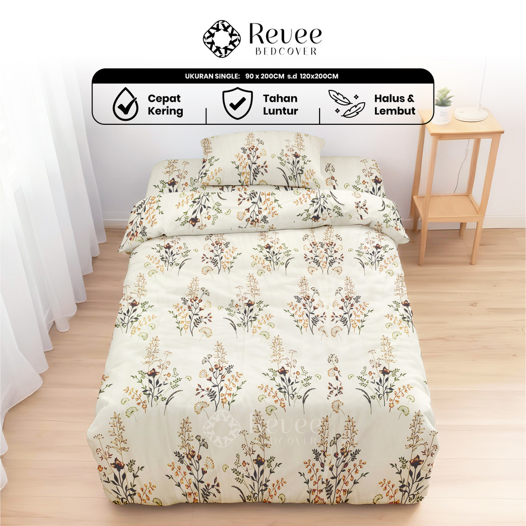 Revee Bedcover - Sprei & Bedcover Set Theresia Ukuran Lengkap 90x200/100x200/120x200