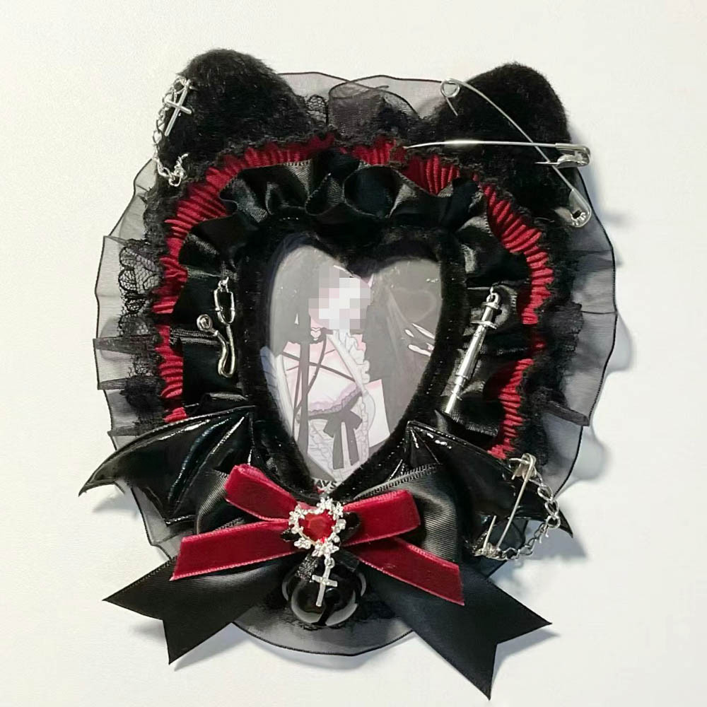 Black Lace Anime Card Toploader Photocard Kpop Protector Handmade Lace Cards Holder Photographic Pro