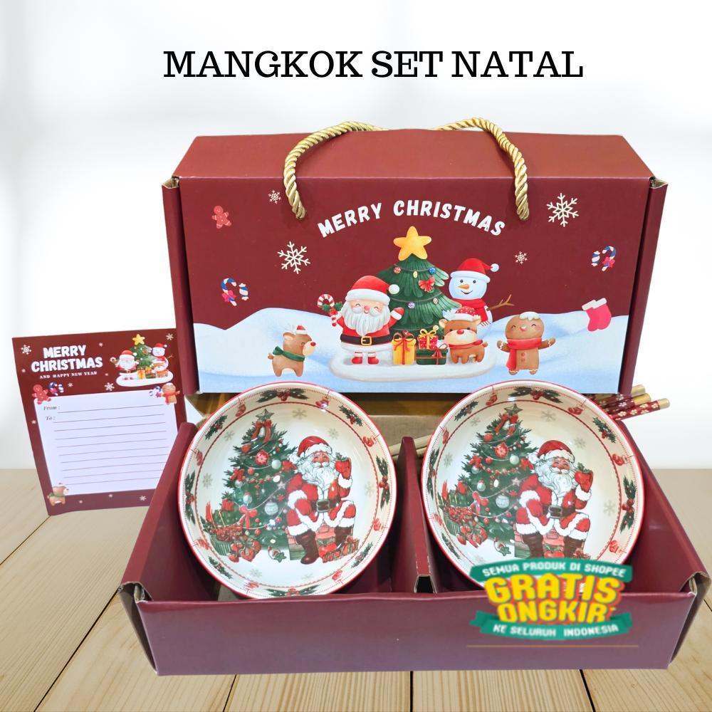 Hampers Mangkok Set Natal Premium / Christmas Gift Set Natal Mangkok / Bingkisan Elegan Keluarga kad