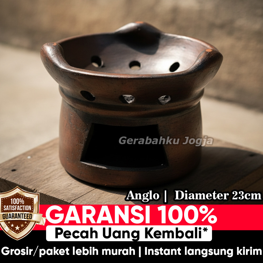 Gerabahku | Anglo Tanah Liat Gerabah Tungku Arang Areng Tatakan Prasmanan Diameter 23 cm