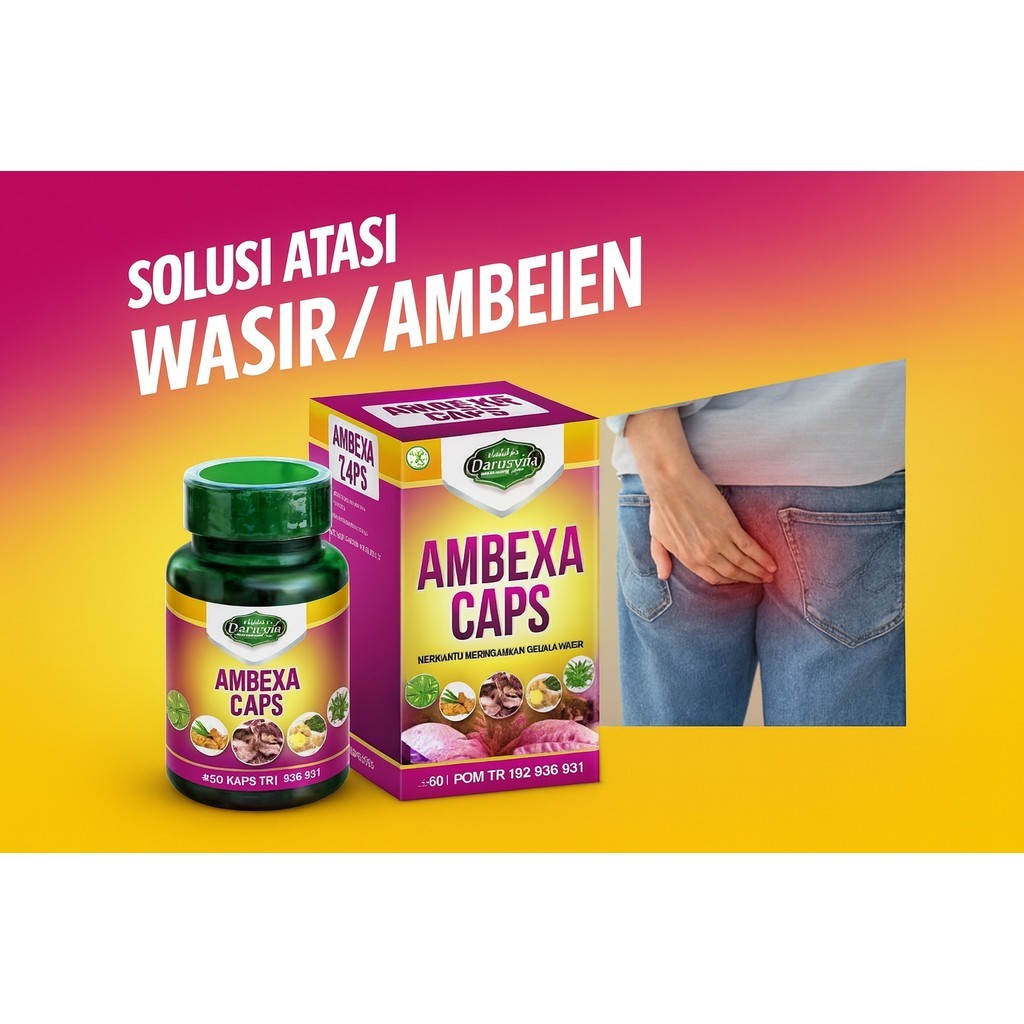 AMBEXA Asli Kapsul Ekstrak Daun Ungu Daruyifa Obat Wasir Ambien BPOM HERBAL AMBEXA