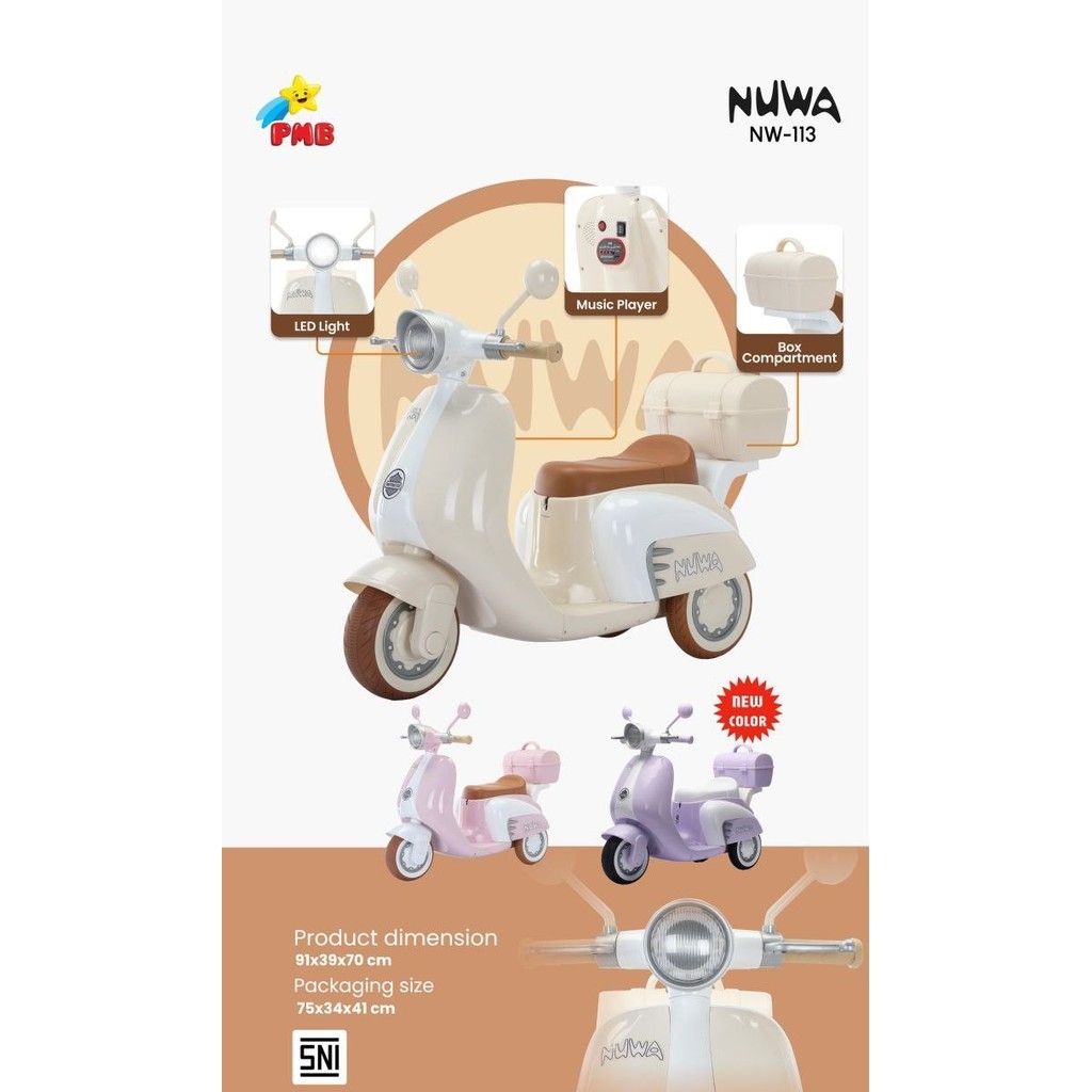 Sepeda Anak | Motor Aki Anak | Toys Driver Motor Aki Anak Scoopy Vespa Exotic Musik LED