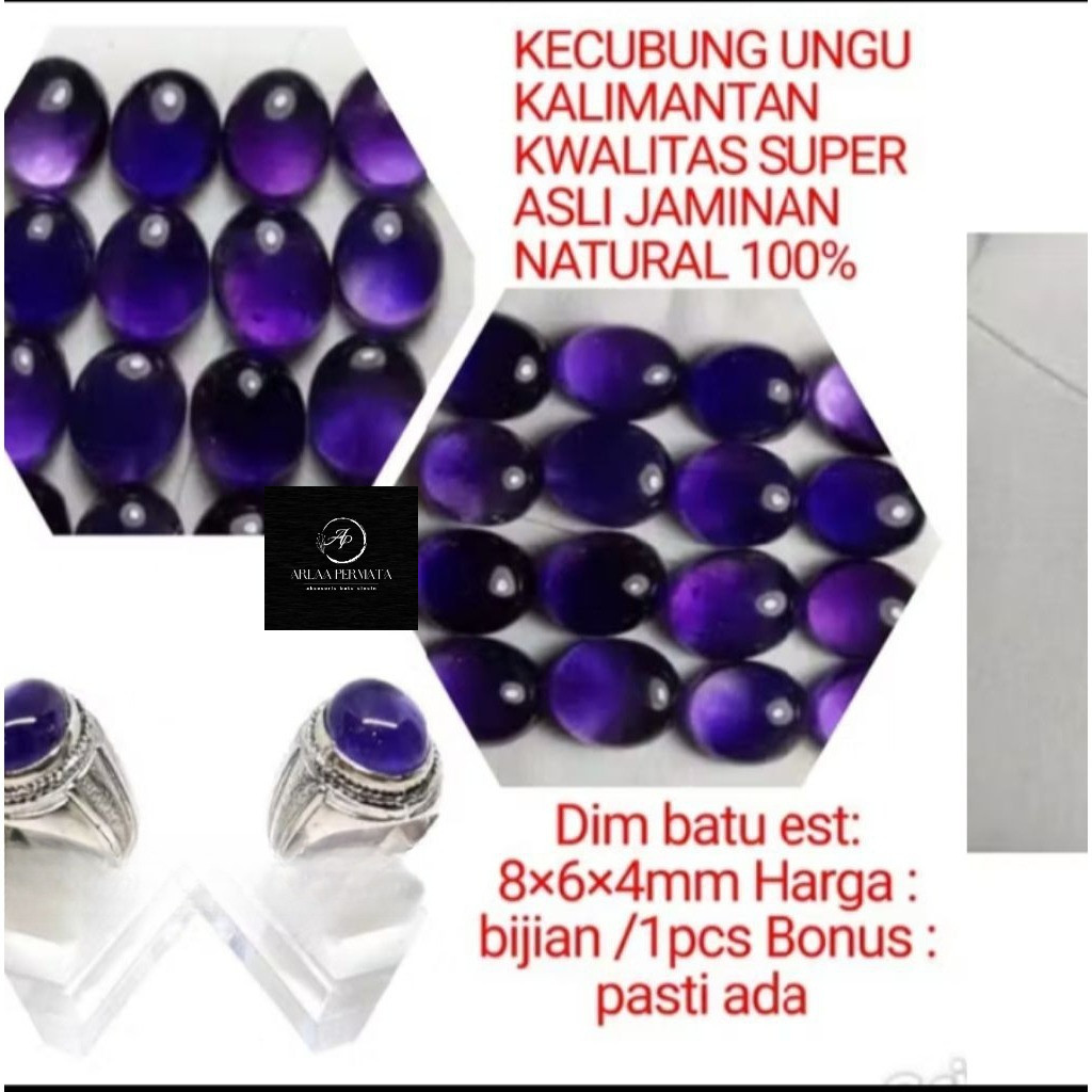 CINCIN BATU KECUBUNG UNGU AMETIS MINION ASLI NATURAL 100%