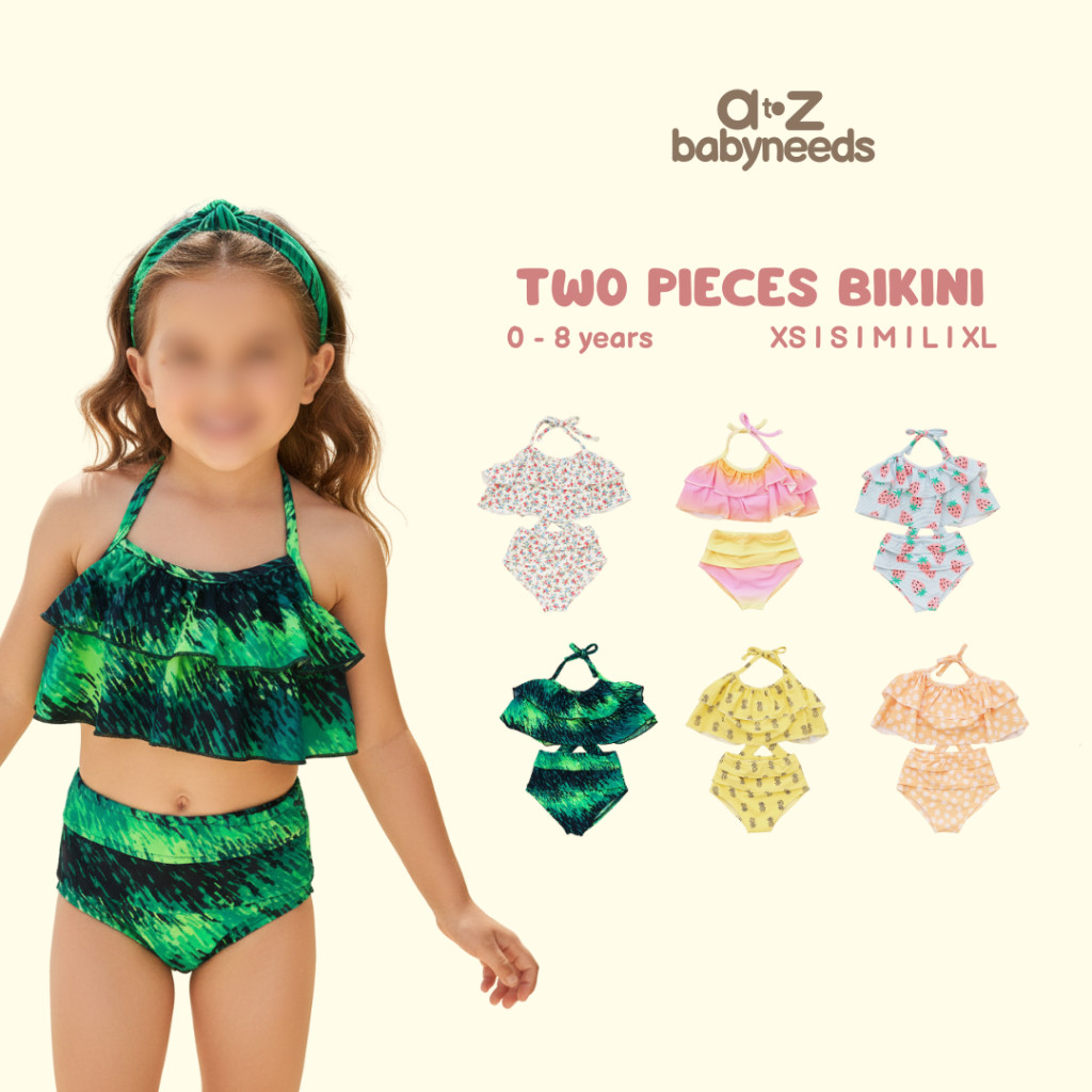 Azbabyneeds - Baju Renang Anak Perempuan Bikini - Two Pieces Bikini Swimsuit