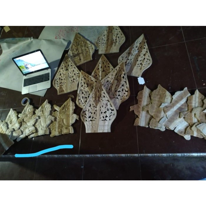 Blawong ukir semar kayu jati mentah