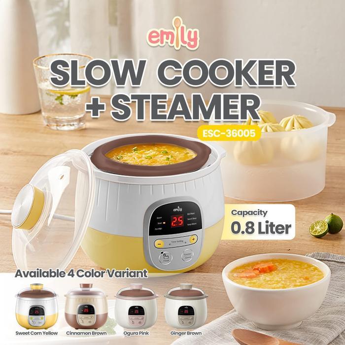 ELEK110 SLOW COOKER EMILY PORRIDGE COOKER & STEAMER 0,8 LITER  ESC36005