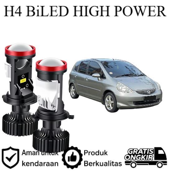 ORIGINAL 2pcs Lampu Utama LED H4 Projector High Power Mobil Honda Jazz GD3 2002 2008 Lie Cheng