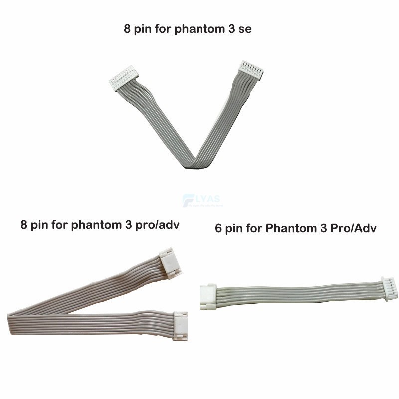 Kabel Konektor Kamera Gimbal/Wifi Drone 6 pin/8 pin untuk DJI Phantom 3 Pro/ADV/SE