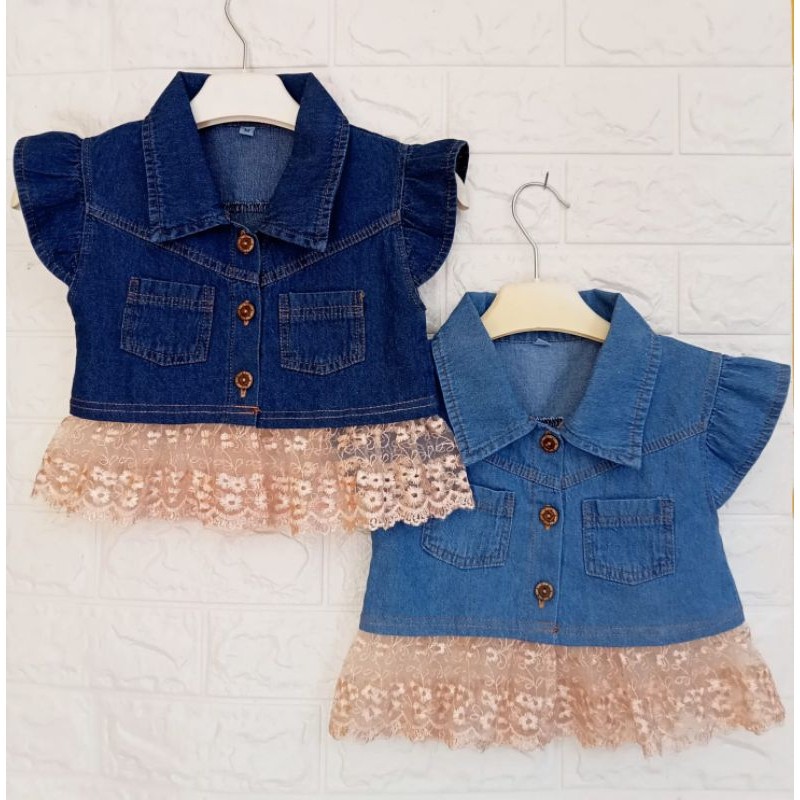 LELYSHOP Rompi Vest Tile Jeans / Rompi Anak / Vest Tile Anak / Rompi Jeans Anak