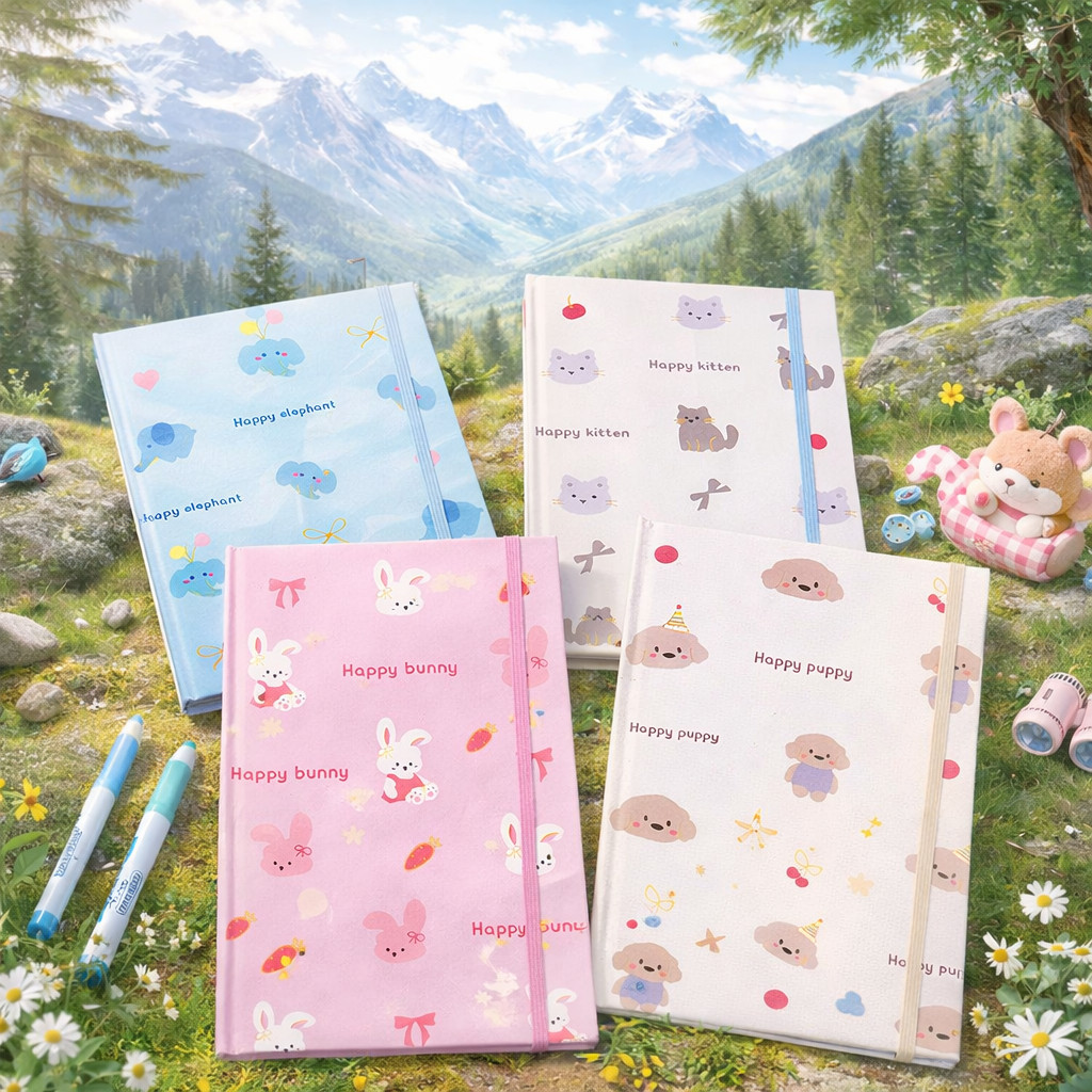 Buku Tulis A5 Ring Binder / Mini Notebook A6 Isi 100 Lembar, Praktis dengan Tali Pengunci