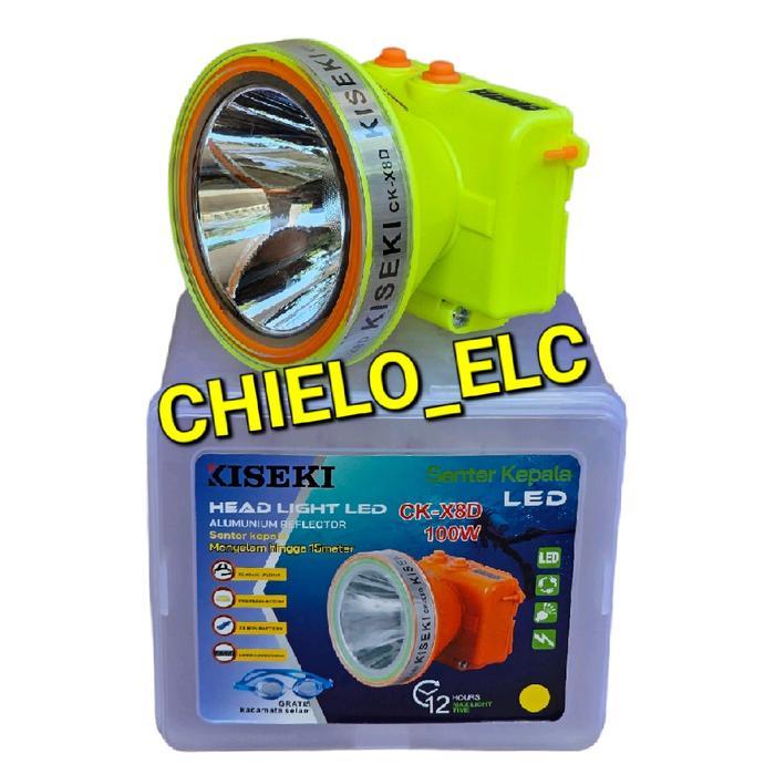 SENTER KEPALA KISEKI CK X8D 100WATT, SENTER HEAD KISEKI 100W, KISEKI Baterai - Cahaya putih