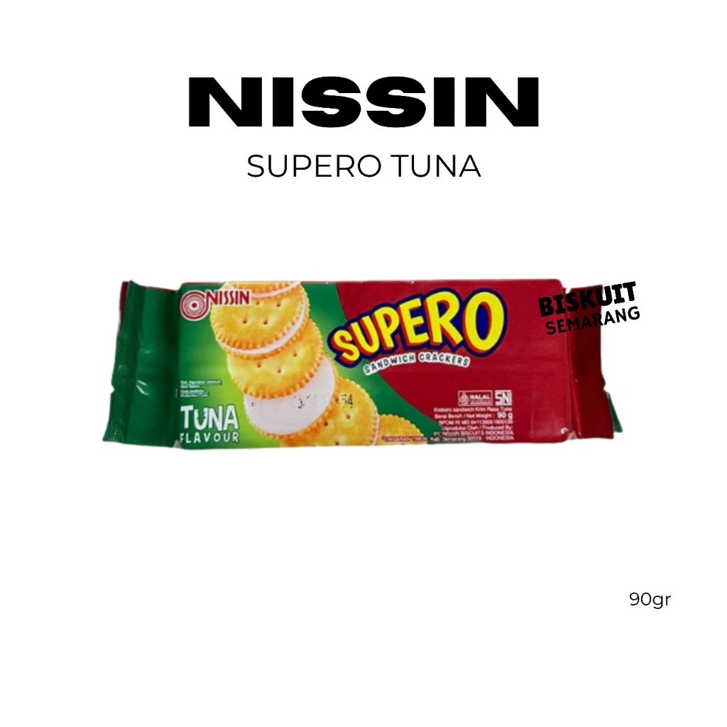 Nissin Supero Sandwich Crackers Tuna  Flavour 90gr | Nissin Supero Crackers | Nissin Crackers Untuk 