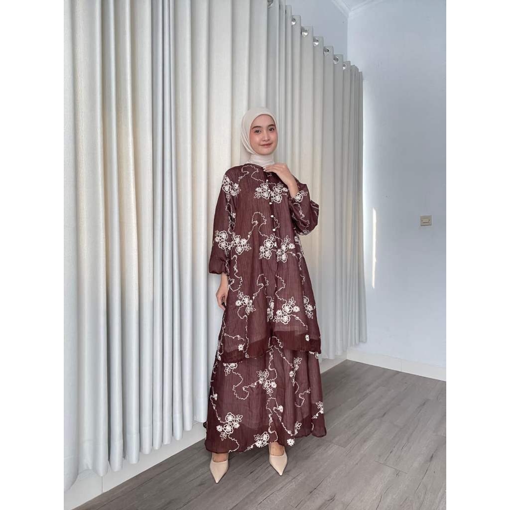 Lizahrani - Inara One Set / Tunik Rok Wanita / Set Tunik / Long Tunik / Baju Lebaran / Baju Kondanga