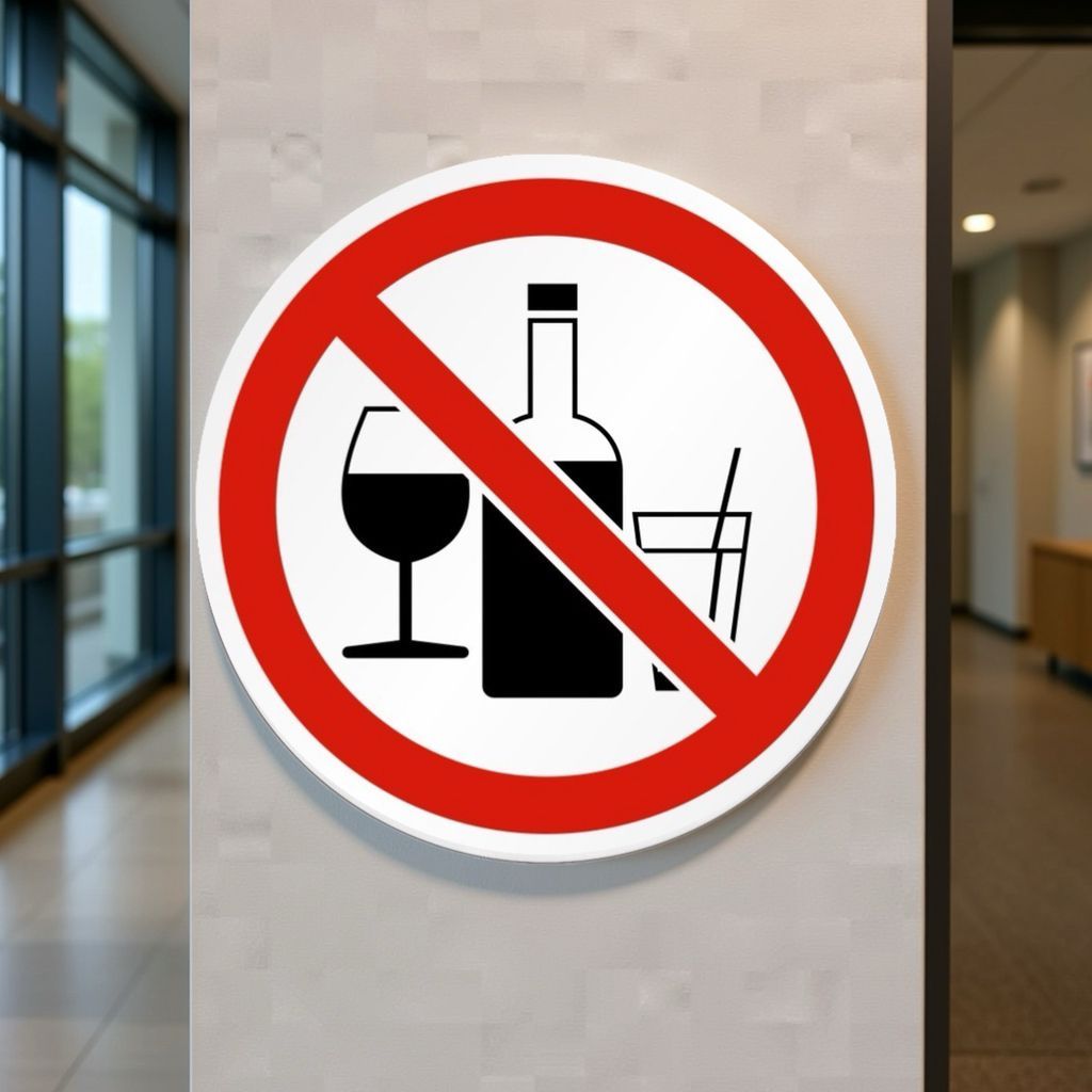 KI PALANG RAMBU AKRILIK SIGN ZONA BEBAS MINUMAN KERAS // DILARANG MINUM MINUMAN KERAS