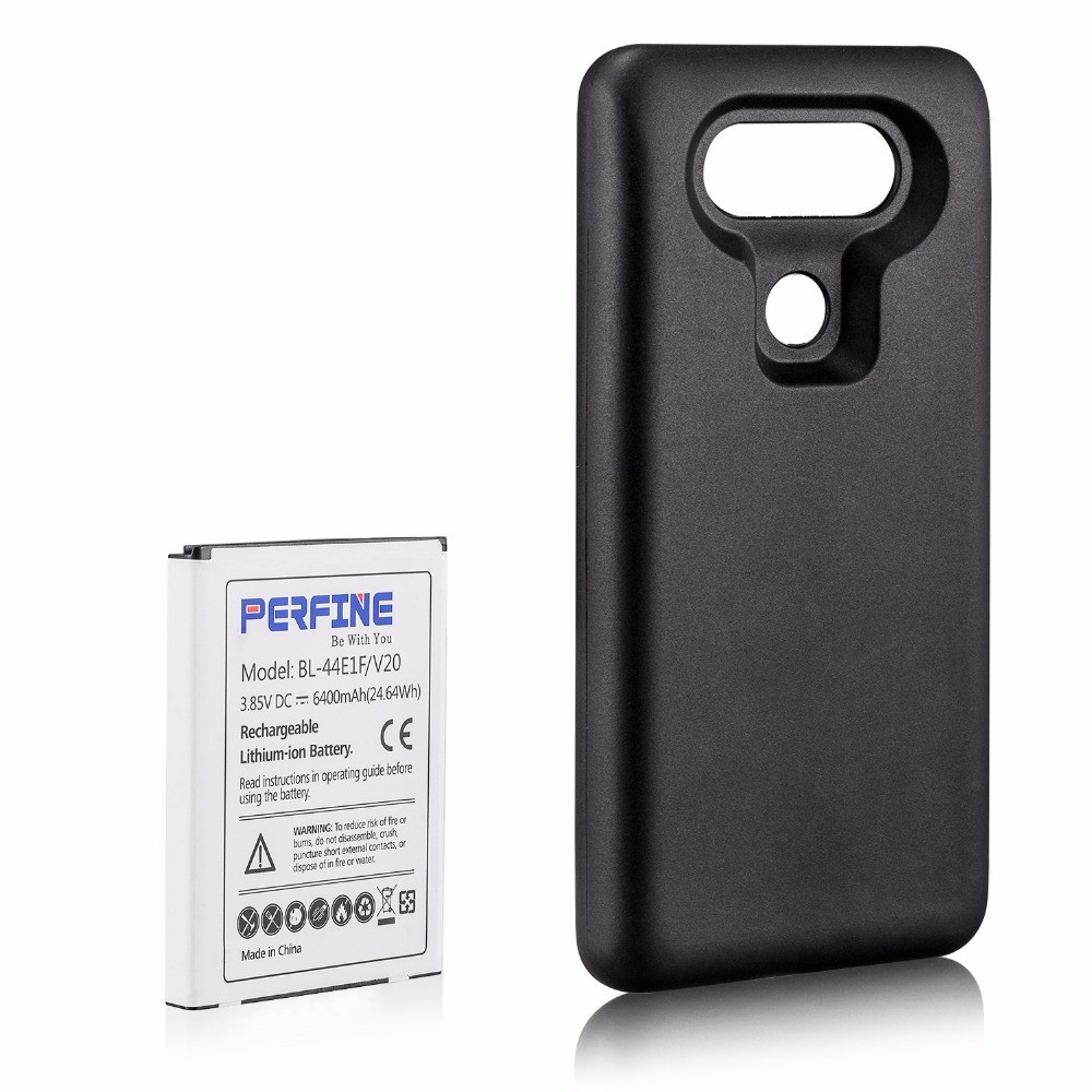 Perfine V20 Battery BL-44E1F For LG H990DS VS995 US996 LS997 H910 H918 6400mAh Extended Batteria+Bla