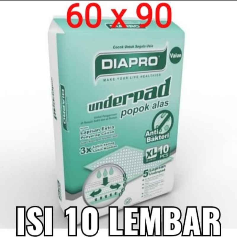 Underpad Diapro 60x90 60 x 90 Training pad alas pipis anjing kucing kelinci bayi orang dewasa serbag