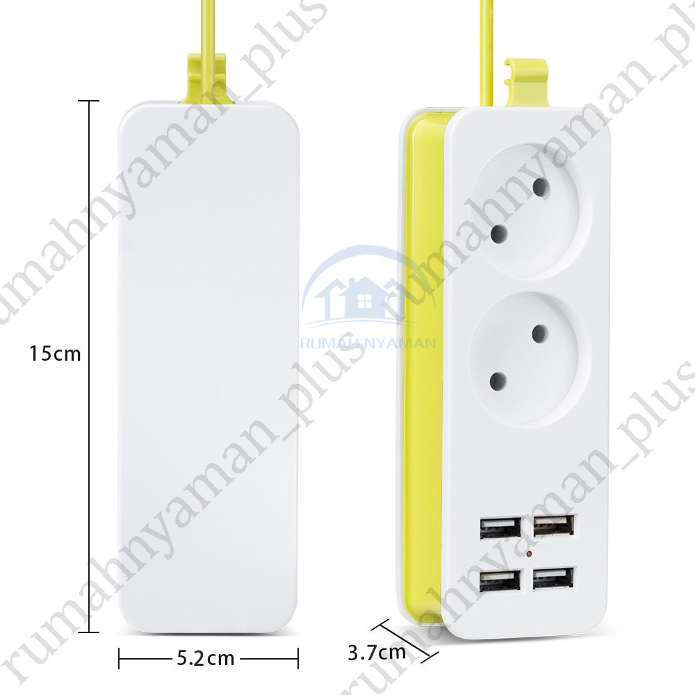 Colokan Listrik 2 slot Stop Kontak Traveling Stop Kontak USB 4 Port Stop Kontak USB Charger