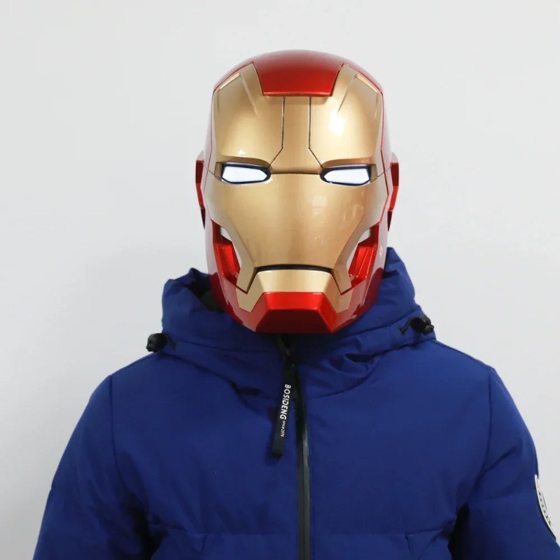 1/1 Cosplay Superhero Ironman MK42 Mark 42 Helmet Mask Magnetic Ring Control Electric Open Led Light