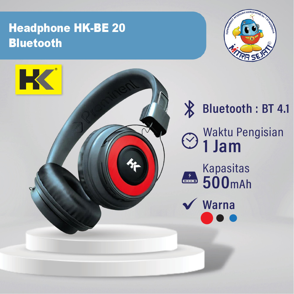 HK Headphone Bluetooth DJ HK BE20 Handsfree Earphone