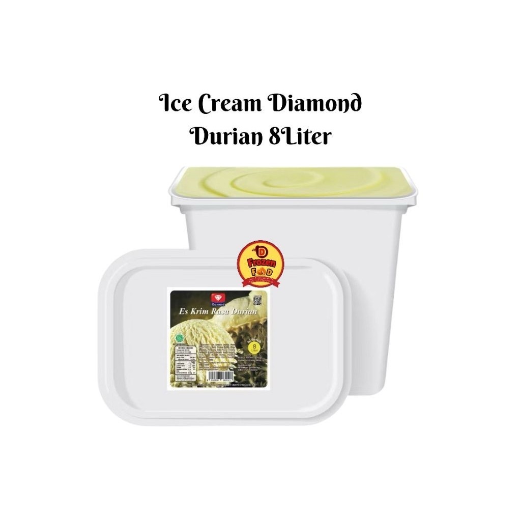 Es Krim Diamond Durian 8liter Ice Cream Box Kotak Lembut Creamy Rasa Dan Wangi Durian Asli