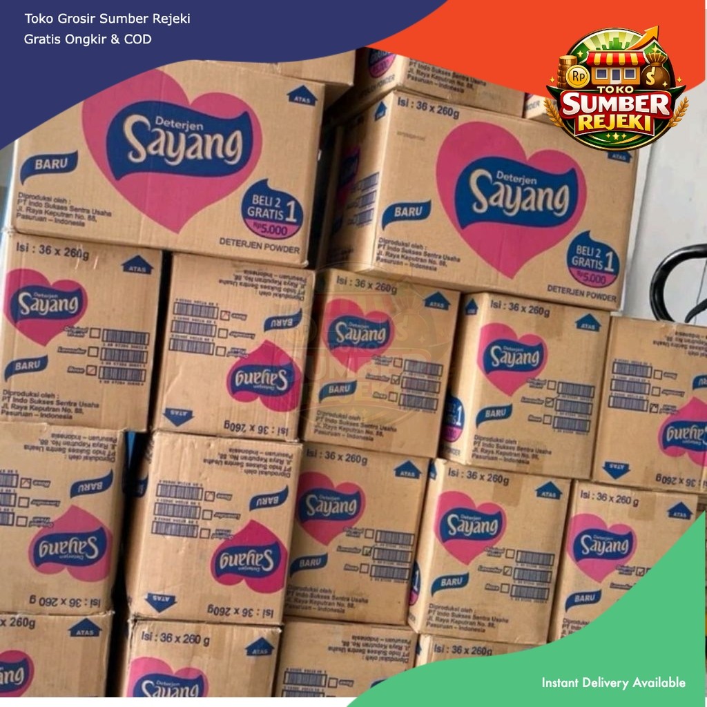 1 Dus / karton deterjen sayang isi 36 pcs, aroma rose. pakaian laundry sabun cuci baju, deterjen say