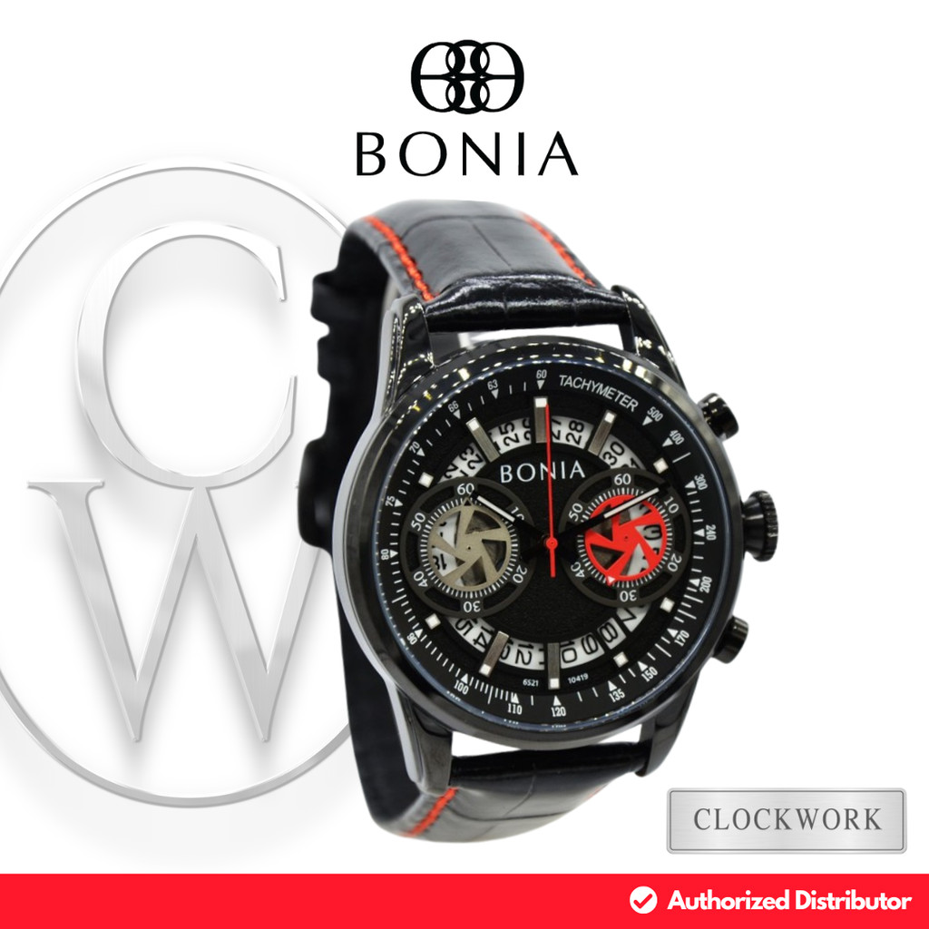 Jam Tangan Pria Bonia BNB10419 Kulit Sporty Casual