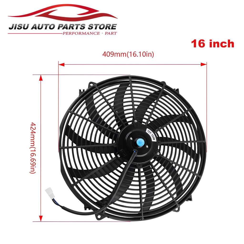 Universal 7/9/10/12/14 In 12V 80W 2100RPM Car Air Contioning Electronic Cooling Fan Blade Electric C