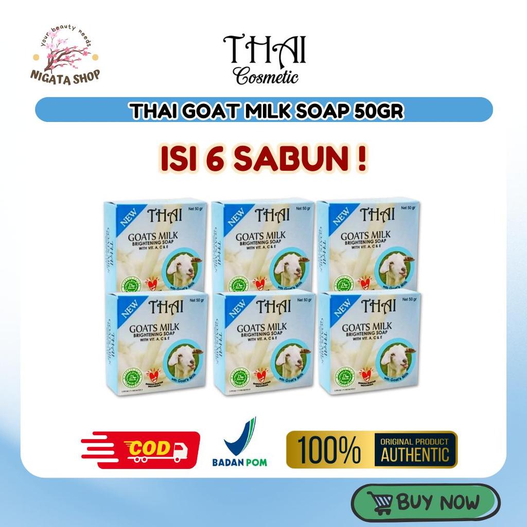 (READY ISI 6 PCS) THAI GOATS MILK SOAP Sabun Mandi Susu Kambing Mencerahkan Kulit Seluruh Tubuh Bada