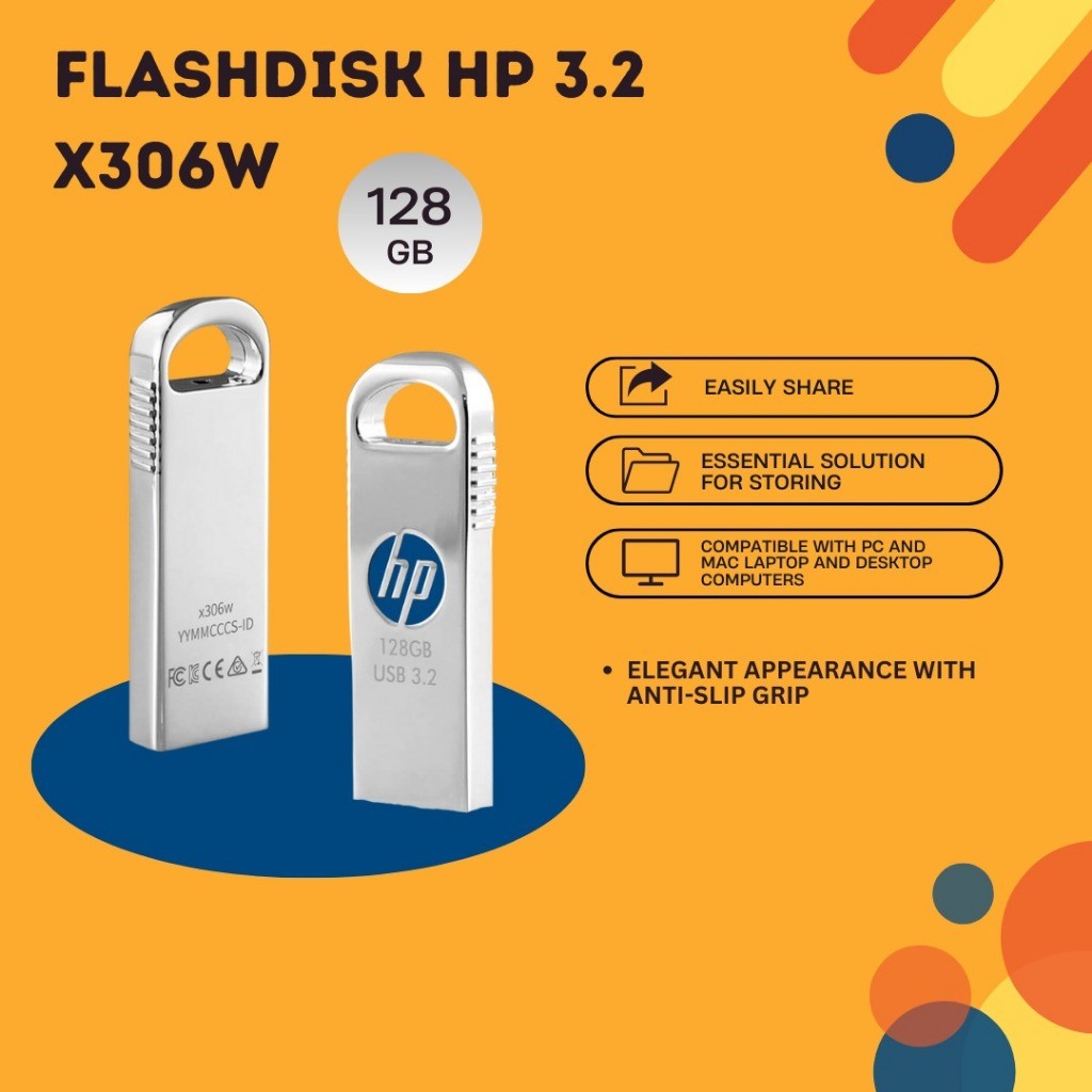 Flashdisk HP 128GB 3.2 X306W Penyimpanan HP 128GB
