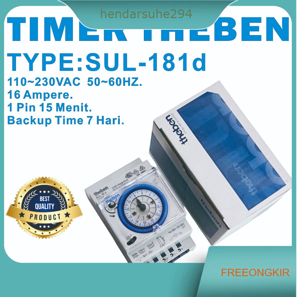 Timer Analog Theben Sul-181D 16A 24 Jam
