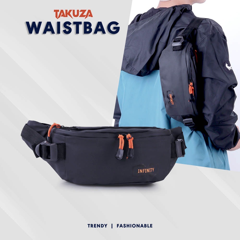 Tas Kecil Pria Waistbag Pinggang Cowok Premium bahan Waterproof Anti Air AKZ 631