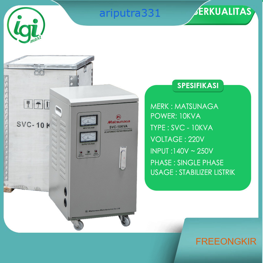 STAVOLT SVC 10 KVA MATSUNAGA / STABILIZER 10KVA / STAVOL 10.000 WATT