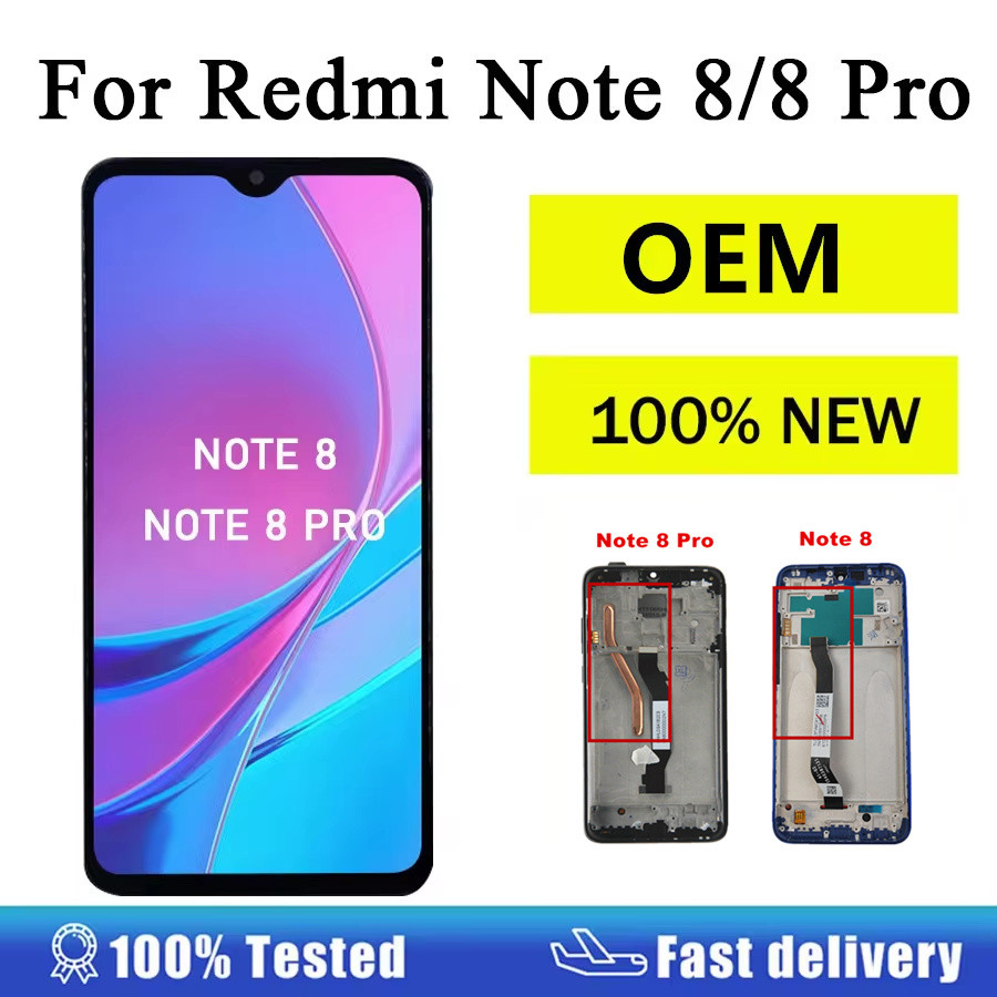 OEM LCD For Xiaomi Redmi Note 8 Pro LCD splay With Frame For Redmi Note 8 LCD Screen gitizer LCD Rep