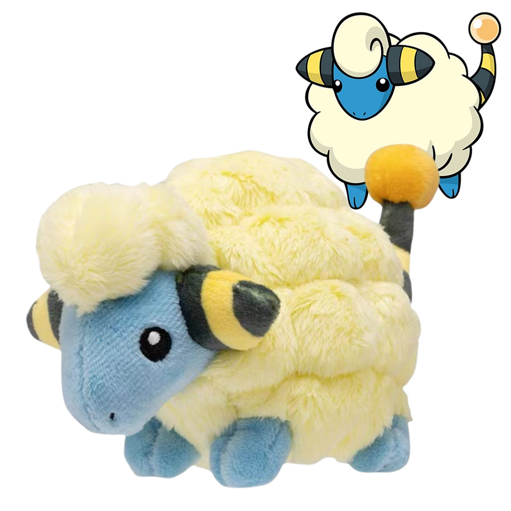 Pokemon Pikau Pelue Mareep Flaaffy Plush Doll Ampharos Gengar Mewtwo Toy Arceus Manaphy Butterfree M