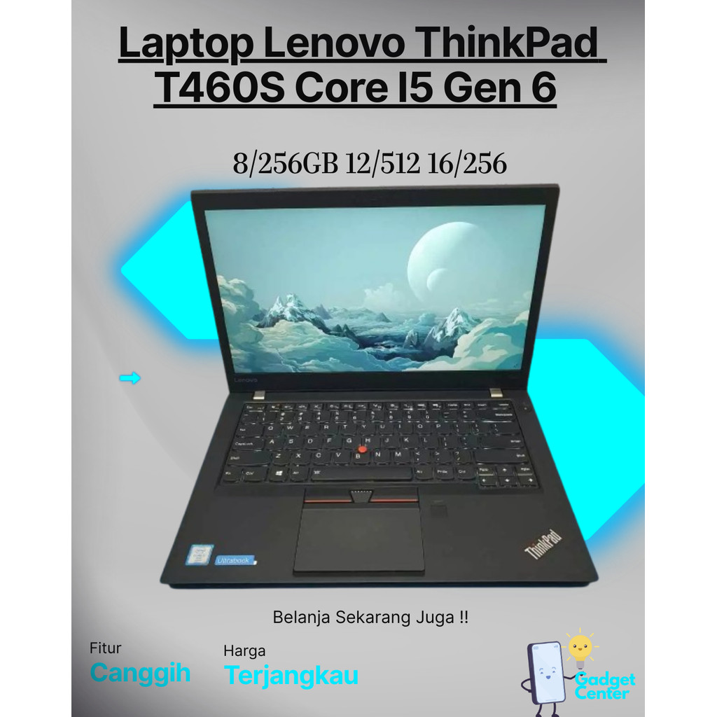 Lenovo Thinkpad Core i5 i7 T460S/7470S/7480S/T490S/X1C  Bergaransi Mulus Second