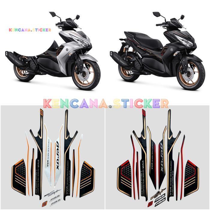 Striping Sticker Motor Yamaha Aerox 155 ABS Connected 2023 Hitam Silver Fullset Berkualitas