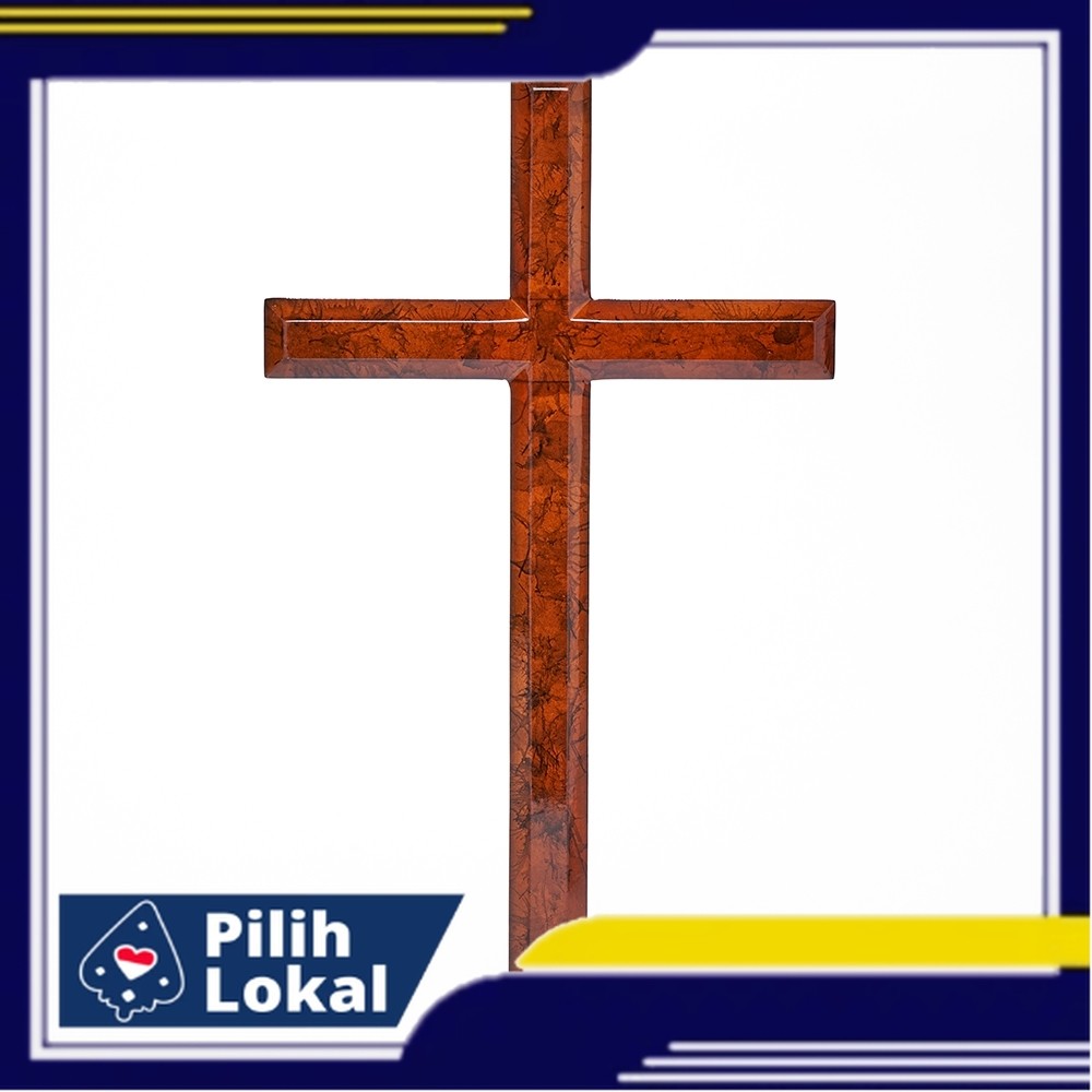 Salib Gantung Kristen Glory 25cm Pajangan Salib Dinding Kristen Kayu Polos Souvenir Rohani