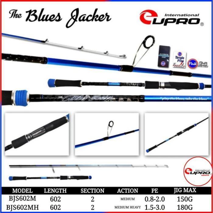 EUPRO Joran Pancing Spinning BLUES JACKER 180cm Hi-Carbon Blank Extra Strong Fuji Component Joran Pa