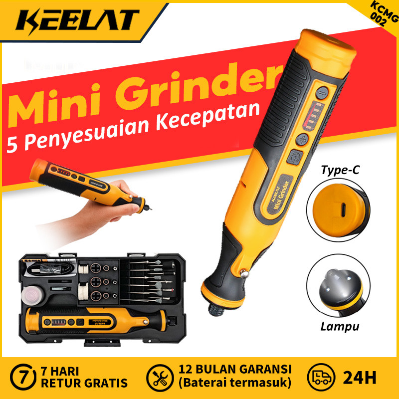 KEELAT KCMG02 Mini Gerinda Mini Bor Set 5 gigi penyesuaian mesin ukiran poles gergaji listrikalat uk
