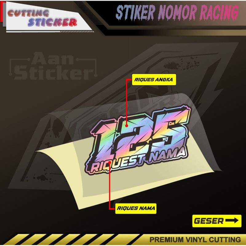 Stiker Custom Nomor Dan Nama Stiker Cutting Anti Air