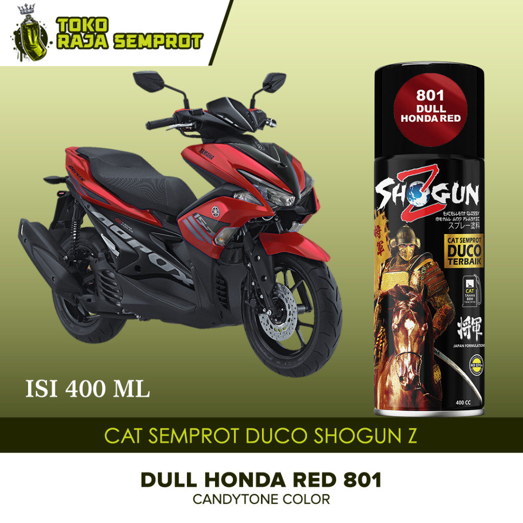 Cat Semprot Pilok Motor Pilox Shogun Z Paint Duco Merah Doff Dull Honda Red PCX 801 terlaris