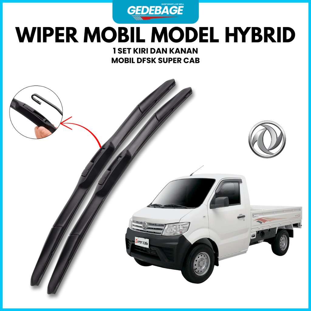 Wiper Hybrid Mobil DFSK Super Cab Satu Pasang Kiri Kanan