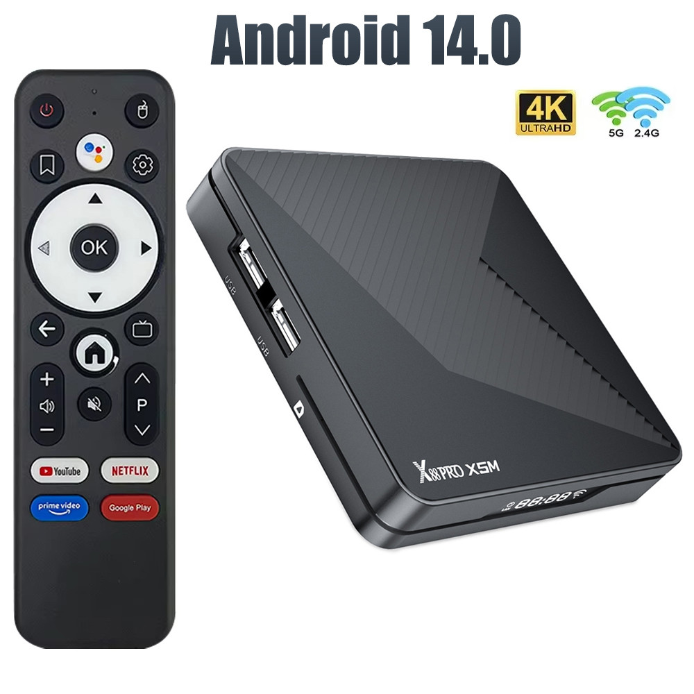 X88 PRO S905X5M Smart TV BOX Android 14 Quad Core Amlogic S905X5M TV Box HDR 8K Dual Wifi 2G 64G BT5
