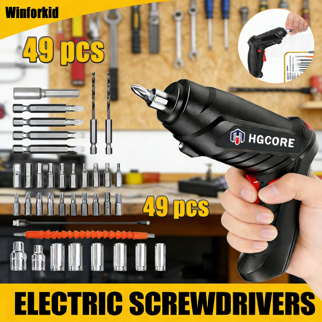 Obeng Elektrik Set Komplit Obeng Listrik Screwdriver Cordless Mesin Bor Baterai Bor Mini Cordless Dr