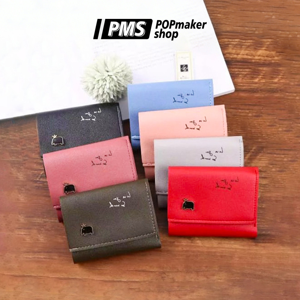 POPmaker shop Dompet Lipat Wanita Mini AK1002 / Import Real Pict​ - Dompet Praktis dengan Gambar Asl