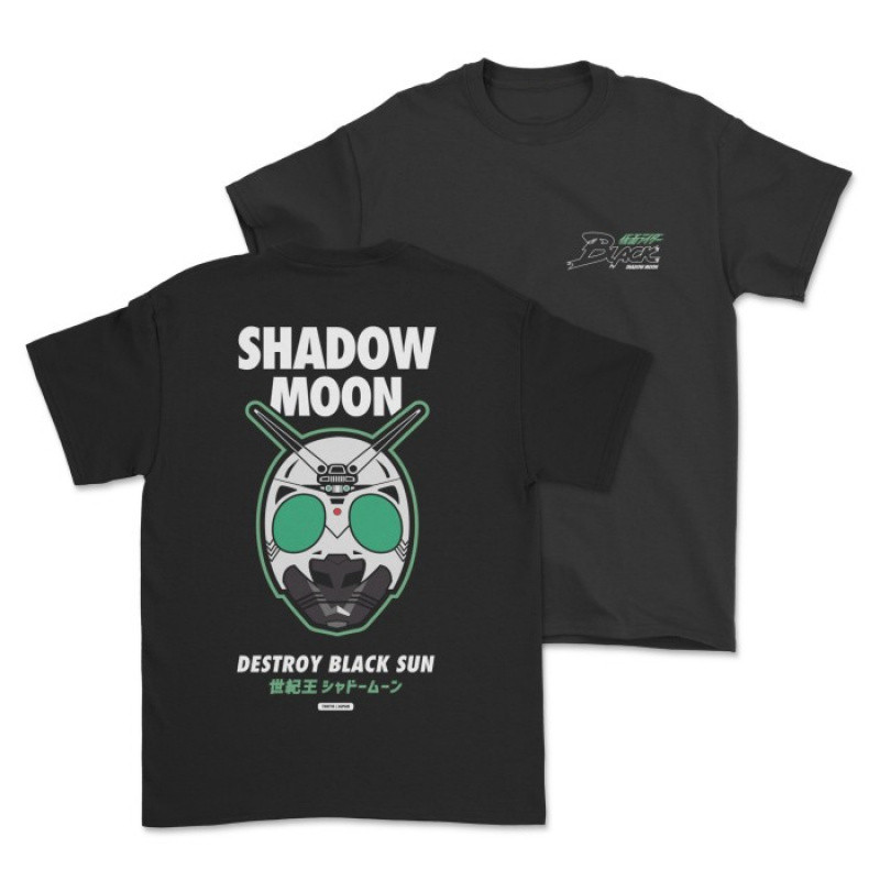 T-SHIRT KAMEN RIDER SHADOW MOON UNISEX - MOTIF KARAKTER TERKENAL, LENGAN PENDEK, UNTUK FANS